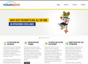 How yourbow.com looks like on a tablet such as an iPad.