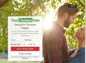 How yourchristiandate.com looks like on a tablet such as an iPad.