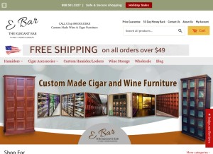 How yourelegantbar.com looks like on a tablet such as an iPad.