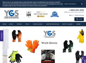 How yourglovesource.com looks like on a tablet such as an iPad.