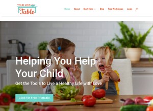 How yourkidstable.com looks like on a tablet such as an iPad.