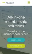 How yourmembership.com looks like on a mobile device such as an iPhone.