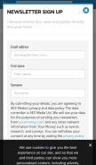 How yourmoney.com looks like on a mobile device such as an iPhone.