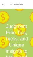 How yourmoneygeek.com looks like on a mobile device such as an iPhone.