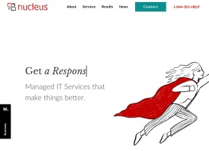How yournucleus.ca looks like on a tablet such as an iPad.
