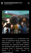 How yourpublicspeaker.com looks like on a mobile device such as an iPhone.