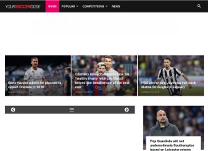 How yoursoccerdose.com looks like on a tablet such as an iPad.
