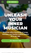 How yousician.com looks like on a mobile device such as an iPhone.