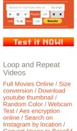 How youtubeloop.net looks like on a mobile device such as an iPhone.