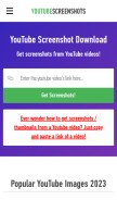 How youtubescreenshots.com looks like on a mobile device such as an iPhone.