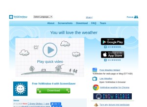 How yowindow.com looks like on a tablet such as an iPad.