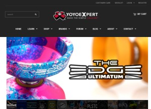 How yoyoexpert.com looks like on a tablet such as an iPad.