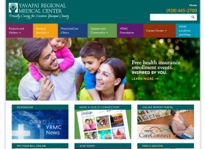 How yrmc.org looks like on a tablet such as an iPad.