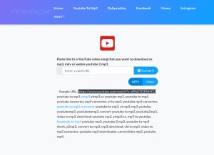 How ytformp3.com looks like on a tablet such as an iPad.