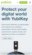 How yubico.com looks like on a mobile device such as an iPhone.