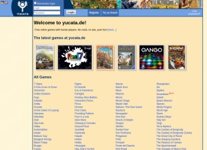 How yucata.de looks like on a tablet such as an iPad.