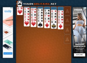 How yukonsolitaire.net looks like on a tablet such as an iPad.