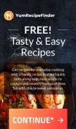 How yumrecipefinder.com looks like on a mobile device such as an iPhone.