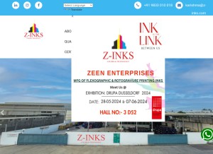 How z-inks.com looks like on a tablet such as an iPad.
