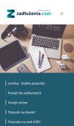 How zadluzenia.com looks like on a mobile device such as an iPhone.