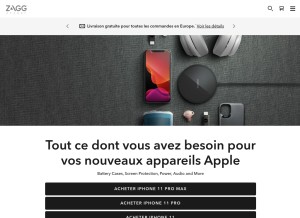 How zagg.com looks like on a tablet such as an iPad.