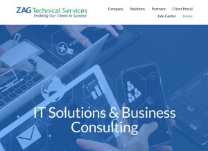 How zagtech.com looks like on a tablet such as an iPad.