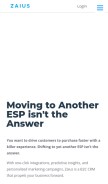How zaius.com looks like on a mobile device such as an iPhone.