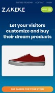 How zakeke.com looks like on a mobile device such as an iPhone.