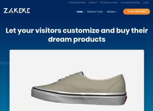 How zakeke.com looks like on a tablet such as an iPad.