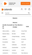 How zalando.at looks like on a mobile device such as an iPhone.