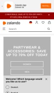 How zalando.de looks like on a mobile device such as an iPhone.