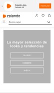 How zalando.es looks like on a mobile device such as an iPhone.