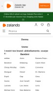 How zalando.it looks like on a mobile device such as an iPhone.
