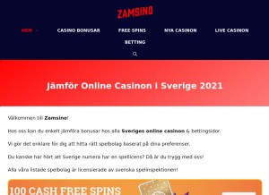 How zamsino.com looks like on a tablet such as an iPad.