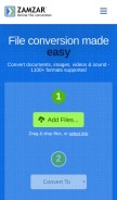 How zamzar.com looks like on a mobile device such as an iPhone.