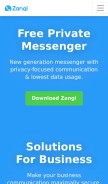 How zangi.com looks like on a mobile device such as an iPhone.