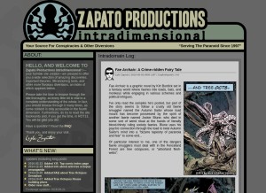 How zapatopi.net looks like on a tablet such as an iPad.