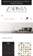 How zapista.com looks like on a mobile device such as an iPhone.