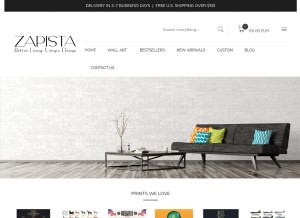 How zapista.com looks like on a tablet such as an iPad.