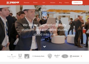 How zappar.com looks like on a tablet such as an iPad.