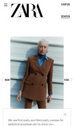How zara.us looks like on a mobile device such as an iPhone.