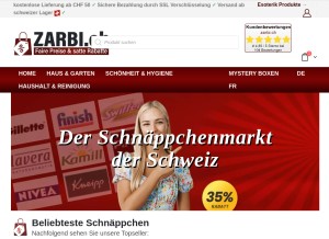 How zarbi.ch looks like on a tablet such as an iPad.