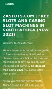 How zaslots.com looks like on a mobile device such as an iPhone.
