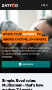 How zattoo.com looks like on a mobile device such as an iPhone.
