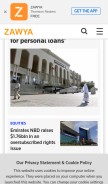 How zawya.com looks like on a mobile device such as an iPhone.