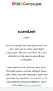 How zcsend.net looks like on a mobile device such as an iPhone.