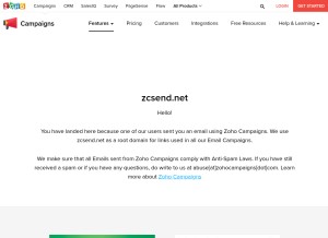 How zcsend.net looks like on a tablet such as an iPad.