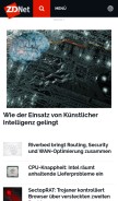 How zdnet.de looks like on a mobile device such as an iPhone.