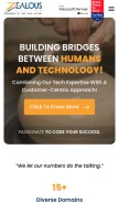 How zealousys.com looks like on a mobile device such as an iPhone.