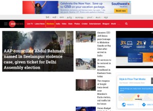 How zeenews.com looks like on a tablet such as an iPad.